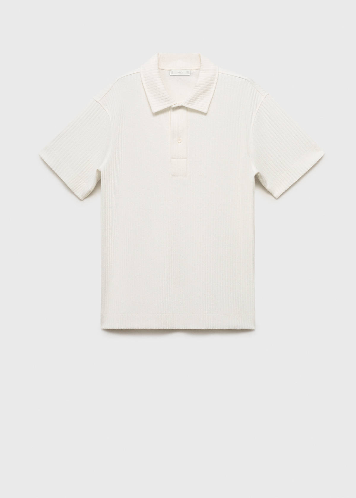 Textured knitted polo shirt — Off White