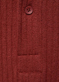 Textured knitted polo shirt — Cherry 7