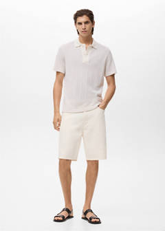 Openwork knitted cotton polo shirt — Off White 2