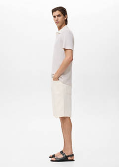 Openwork knitted cotton polo shirt — Off White 5