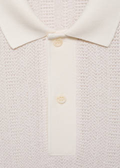Openwork knitted cotton polo shirt — Off White 7