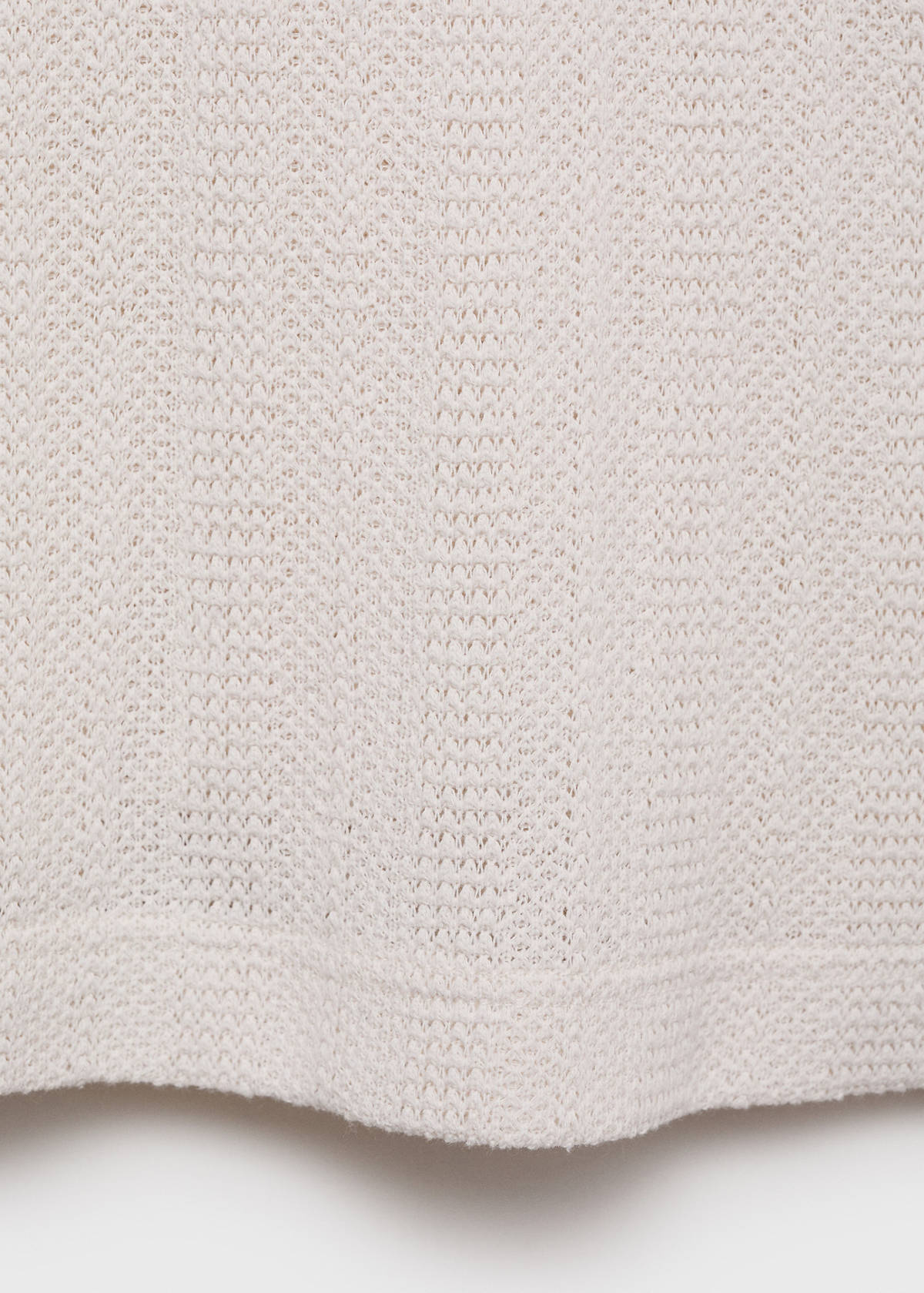 Openwork knitted cotton polo shirt — Off White