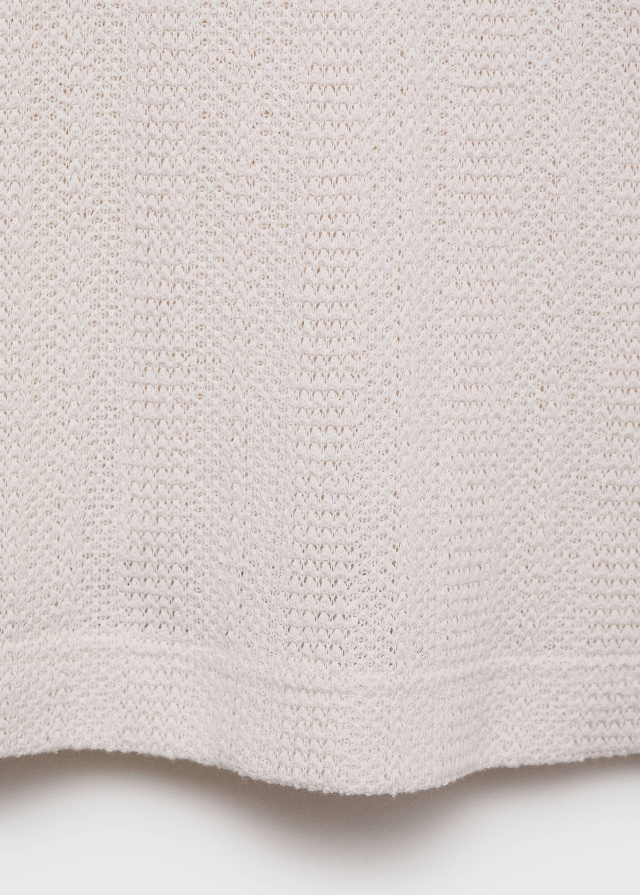 Knitted cotton polo shirt with lace pattern - Details of the article 0