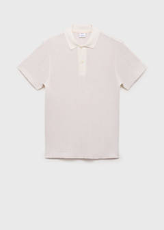 Openwork knitted cotton polo shirt — Off White 6