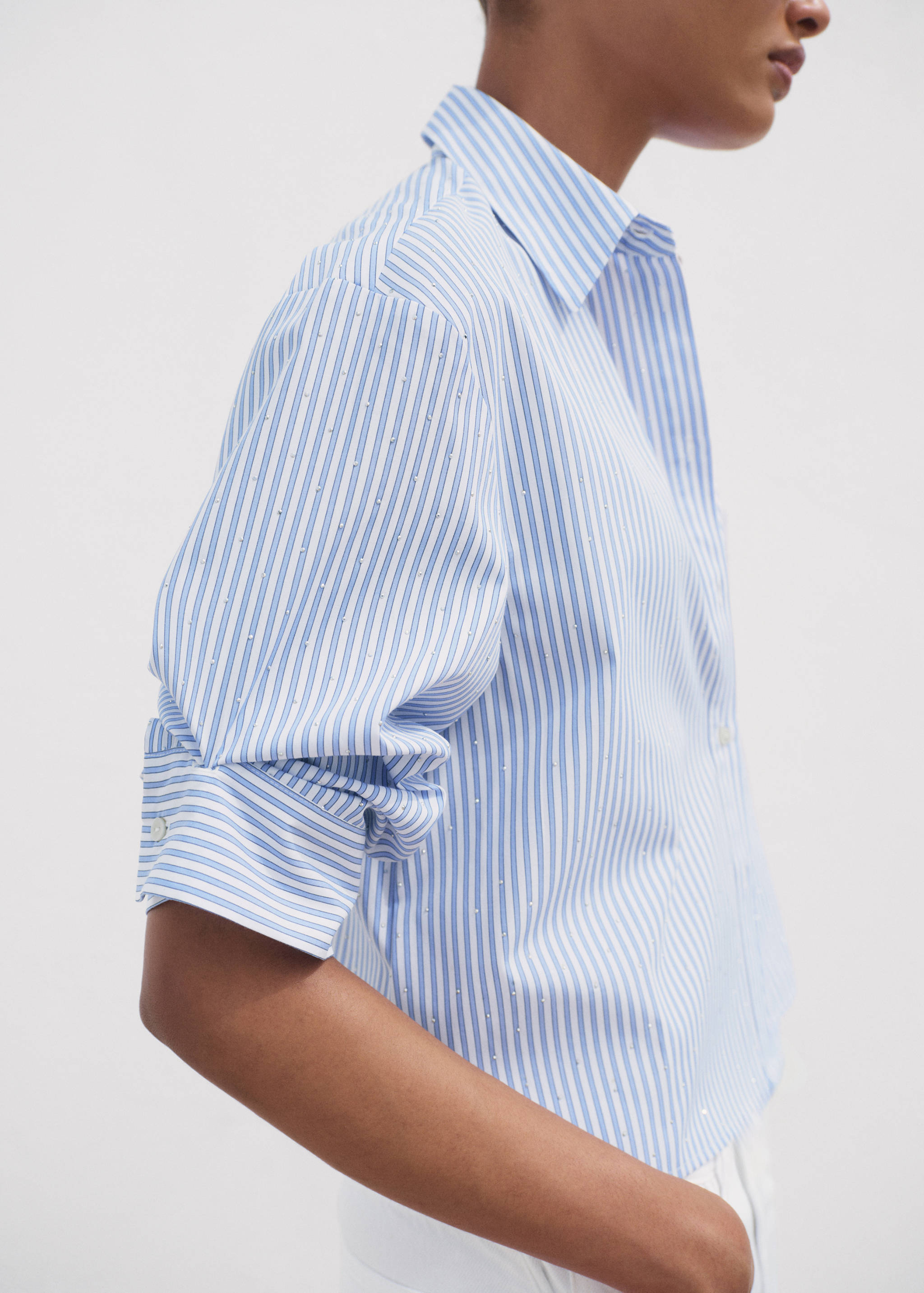 Rhinestone cropped shirt - Details of the article 2