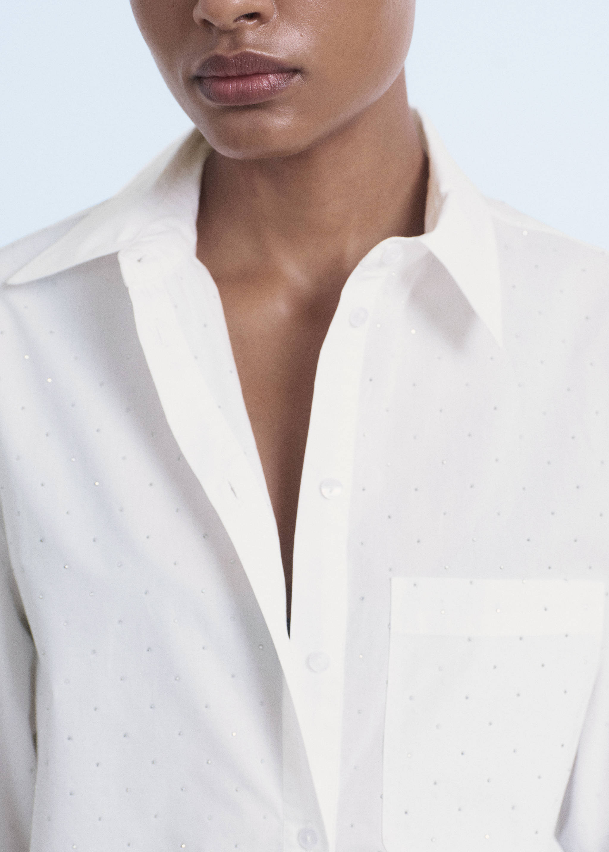 Rhinestone cropped shirt - Details of the article 1