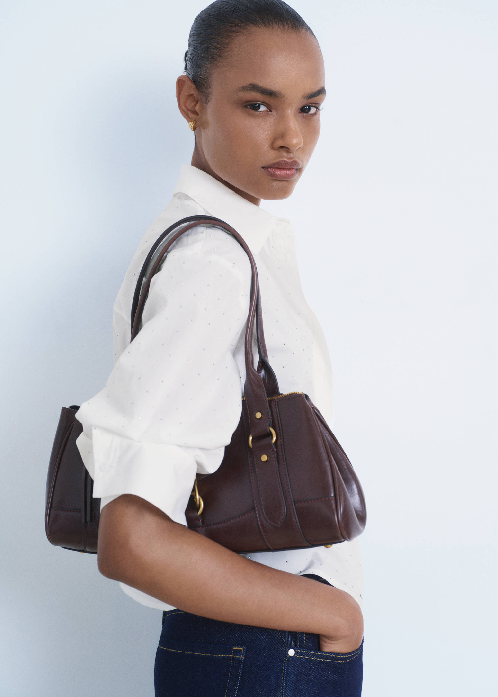 Rhinestone cropped shirt - Details of the article 2