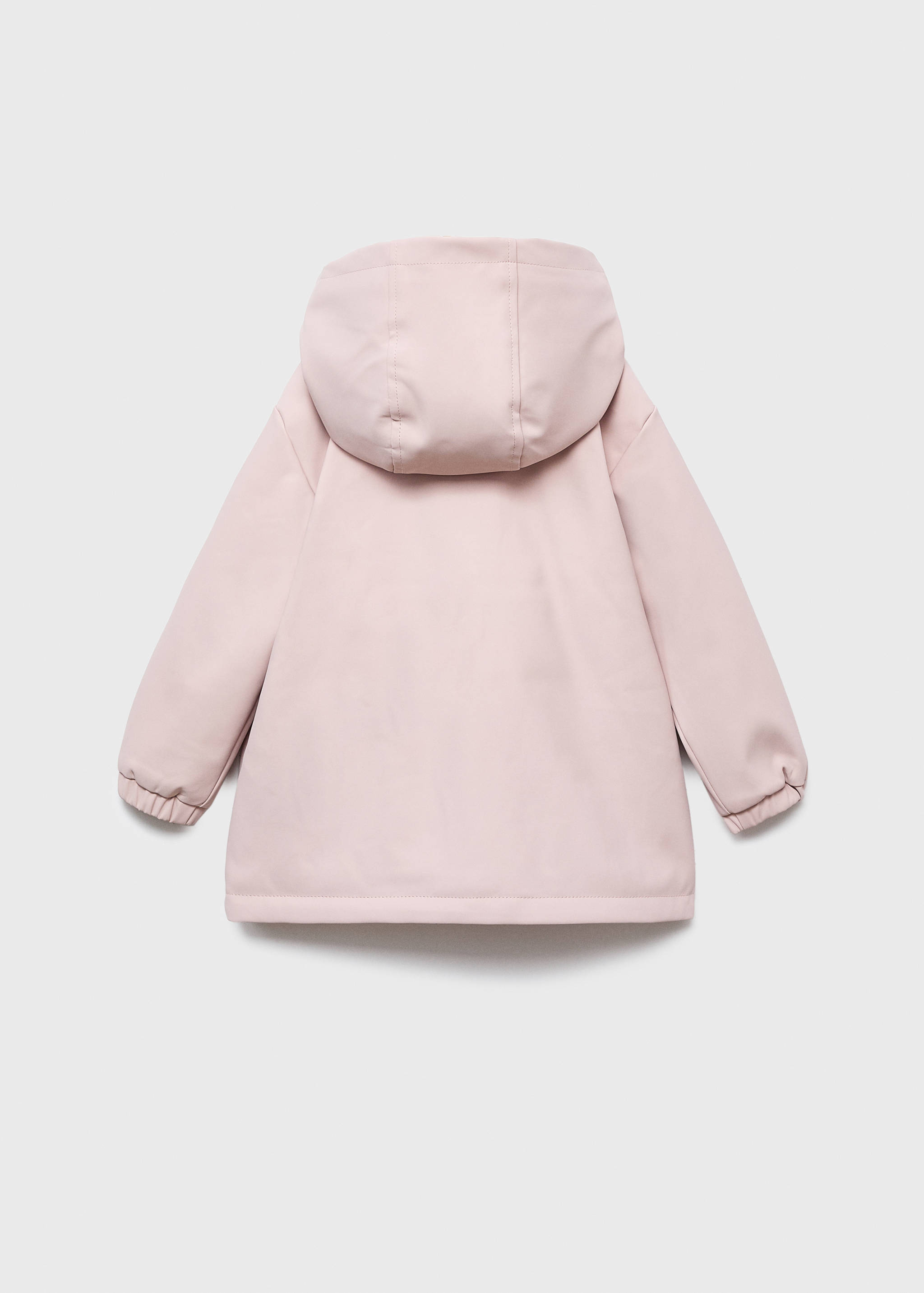 Rubberized coat with fur-effect lining - Reverse of the article