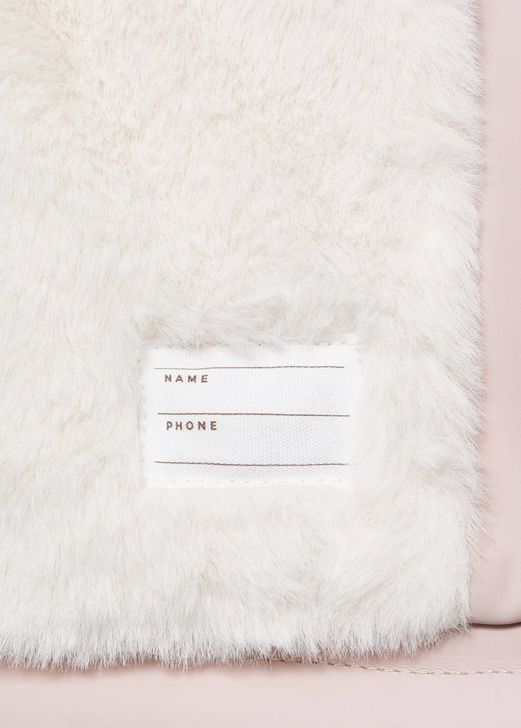 Rubberised coat with fur-effect lining — Pink