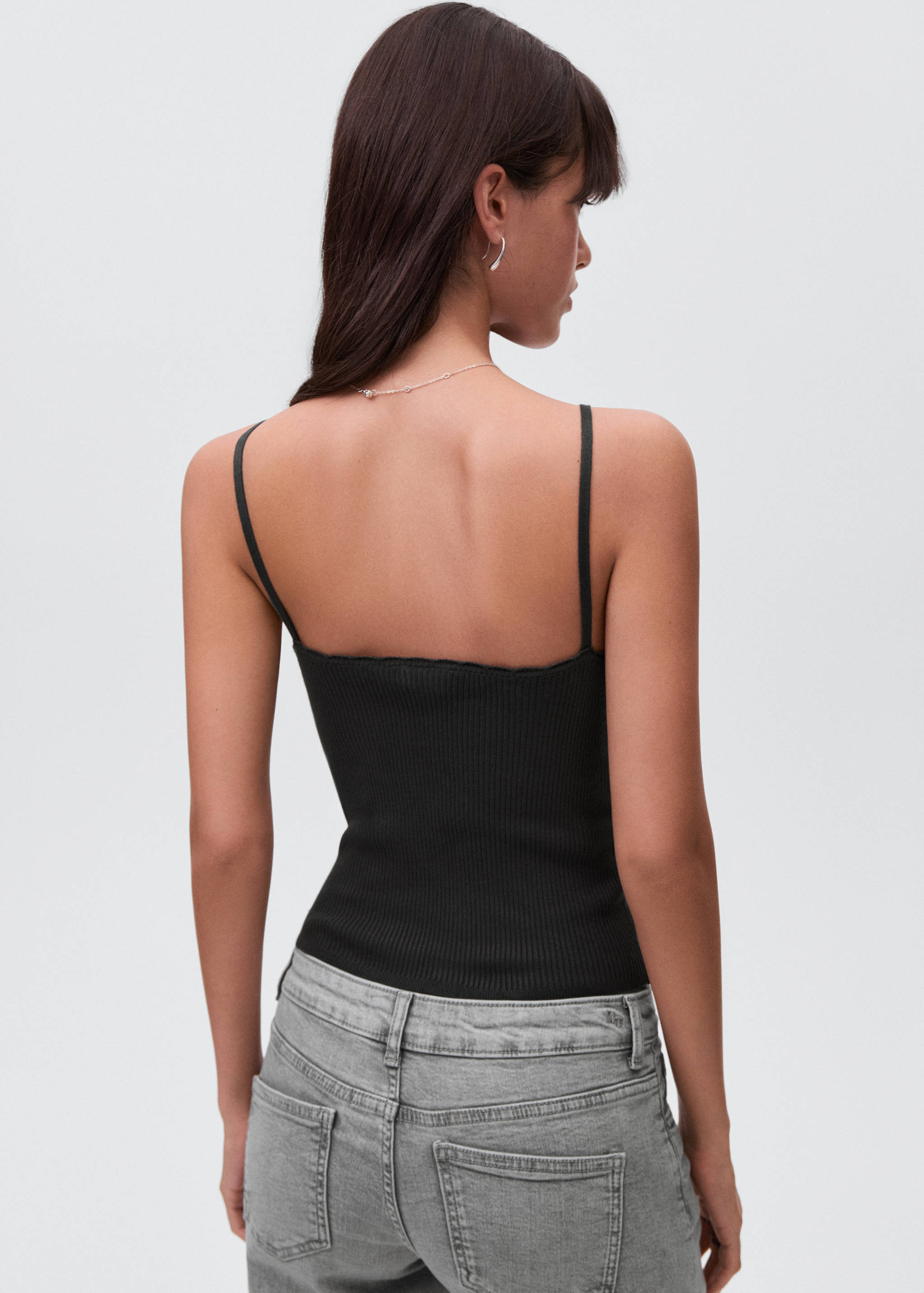 Топ из трикотажа с волнистым дизайном - Обратная сторона изделия