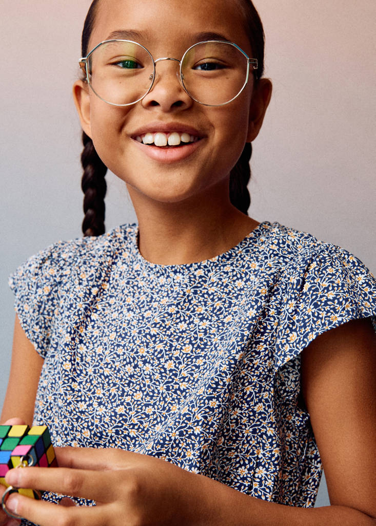 Ruched floral dress — Navy