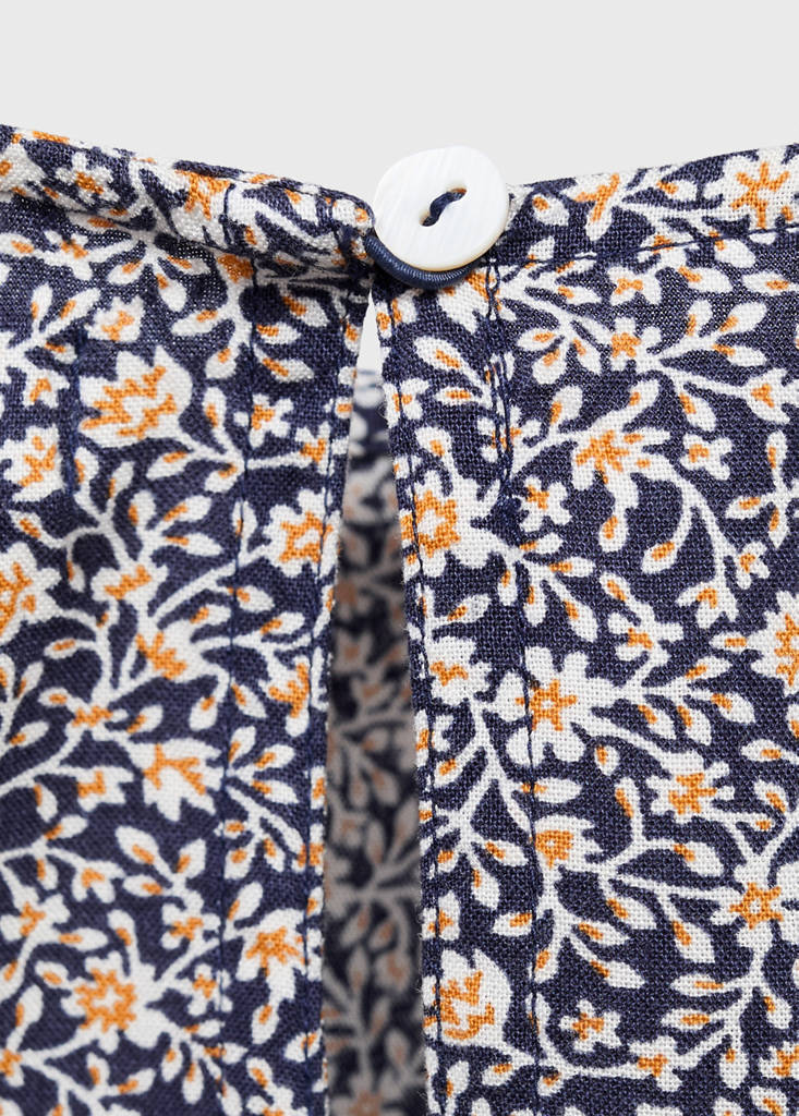 Ruched floral dress — Navy
