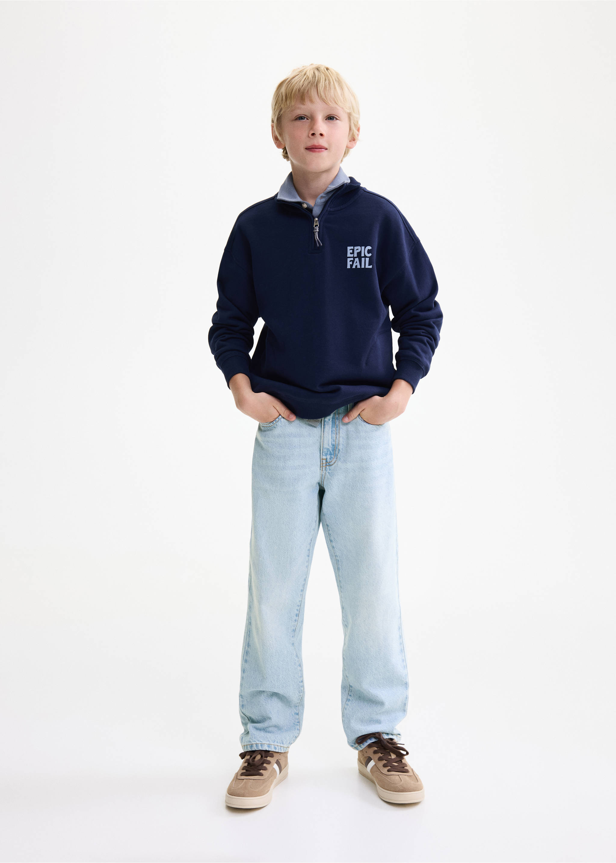 جينز بقصة Dad Fit - تفاصيل المنتج 1, أزرق فاتح. Ref: 17093274-00.