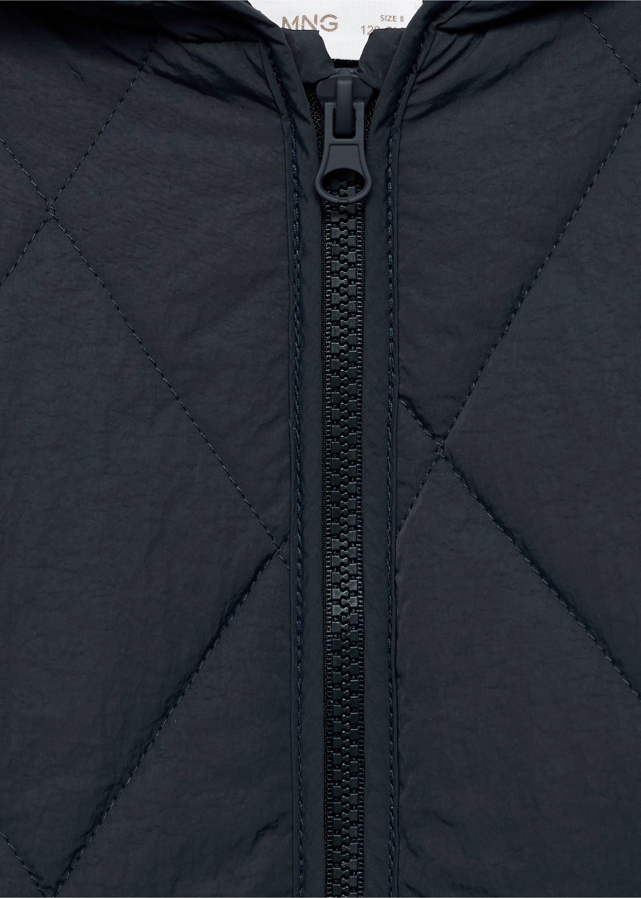 Hood puffer coat - Details of the article 8, Navy. Ref: 17093275-00.