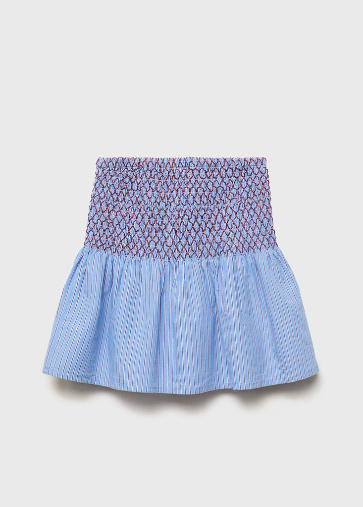 Striped cotton skirt — Blue