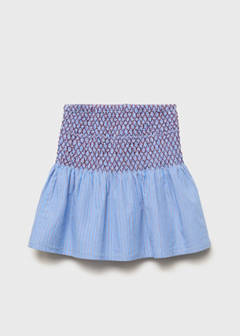 Striped cotton skirt — Blue 4