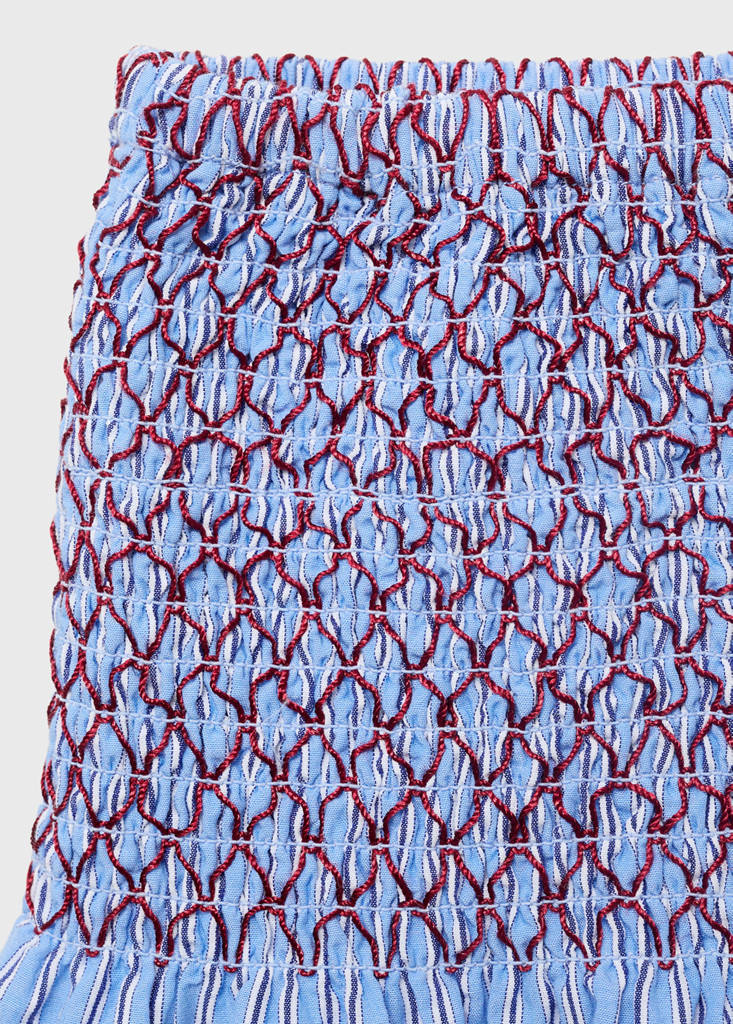 Striped cotton skirt — Blue