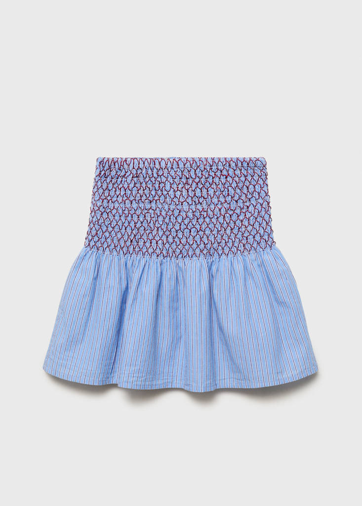 Striped cotton skirt — Blue