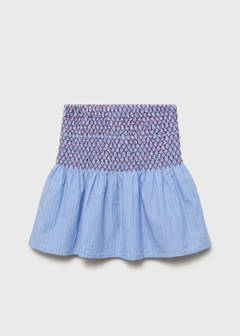 Striped cotton skirt — Blue 2