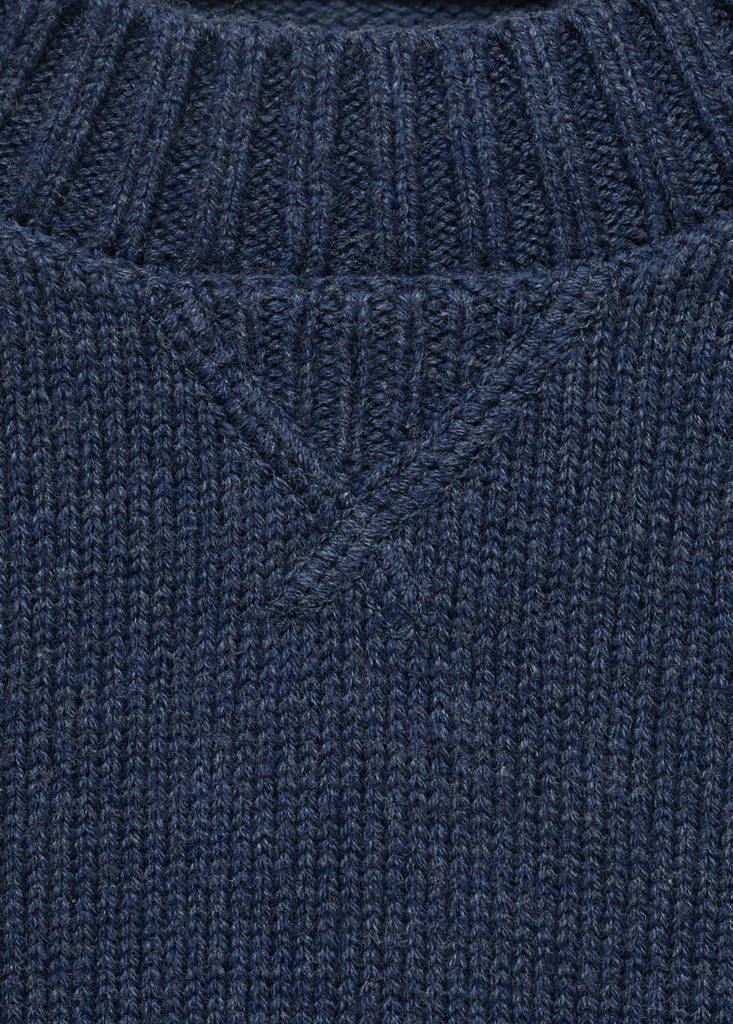 Knitted cotton sweater — Indigo Blue