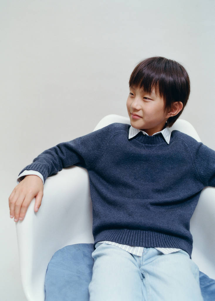 Knitted cotton sweater — Indigo Blue