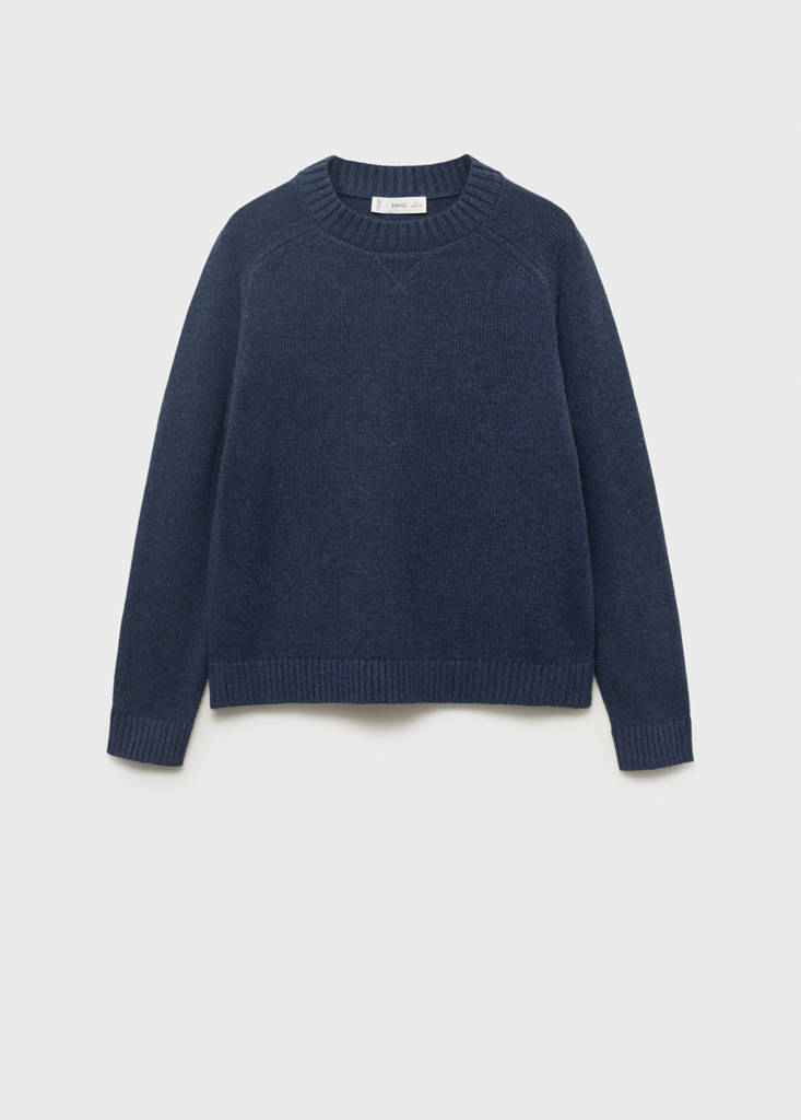 Knitted cotton sweater — Indigo Blue
