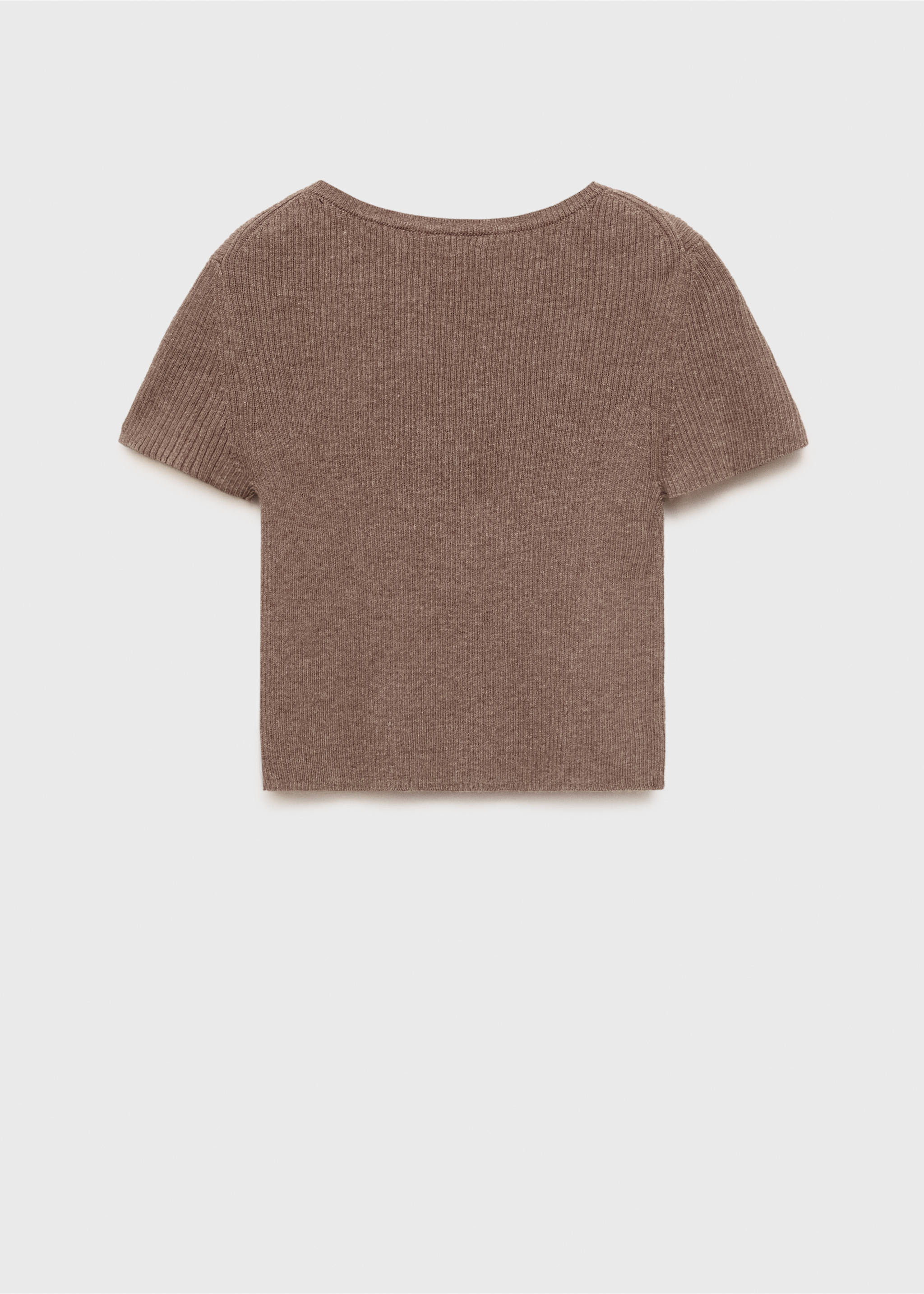 Ribbed  knit t-shirt - Reverse of the article, Brown. Ref: 17093279-00.