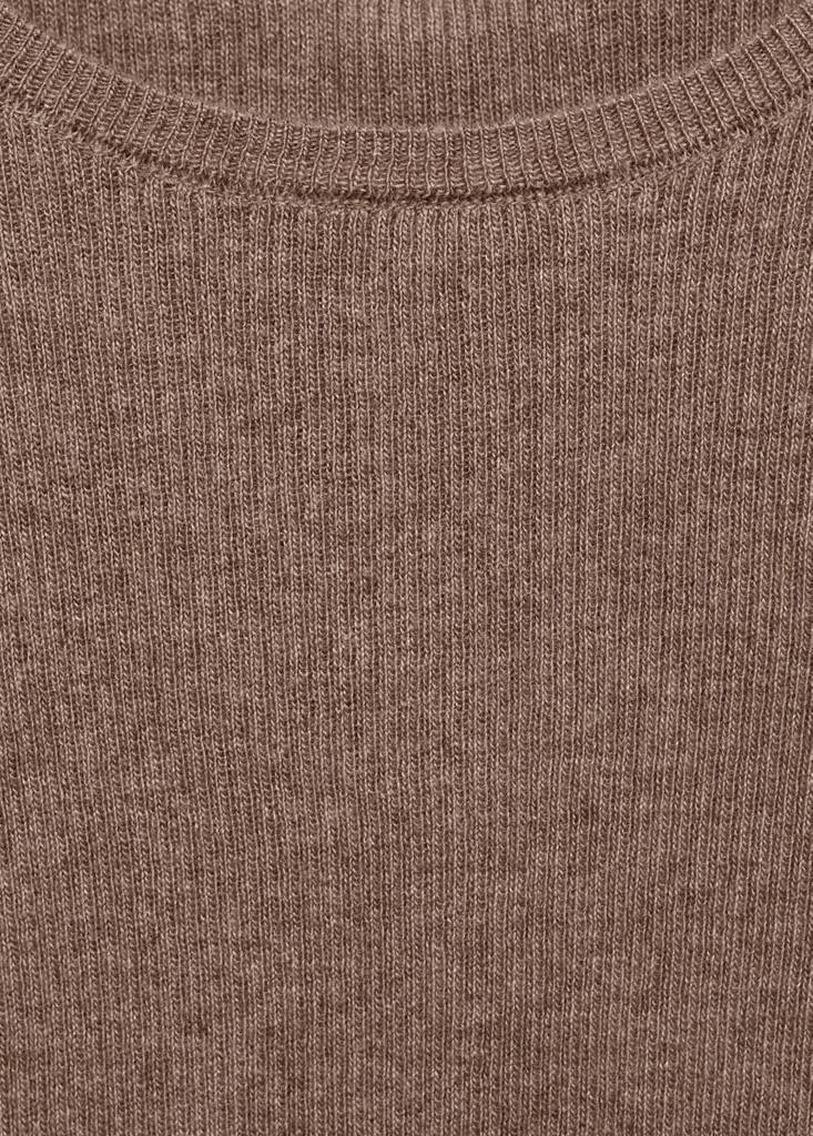 Ribbed  knit t-shirt — Brown