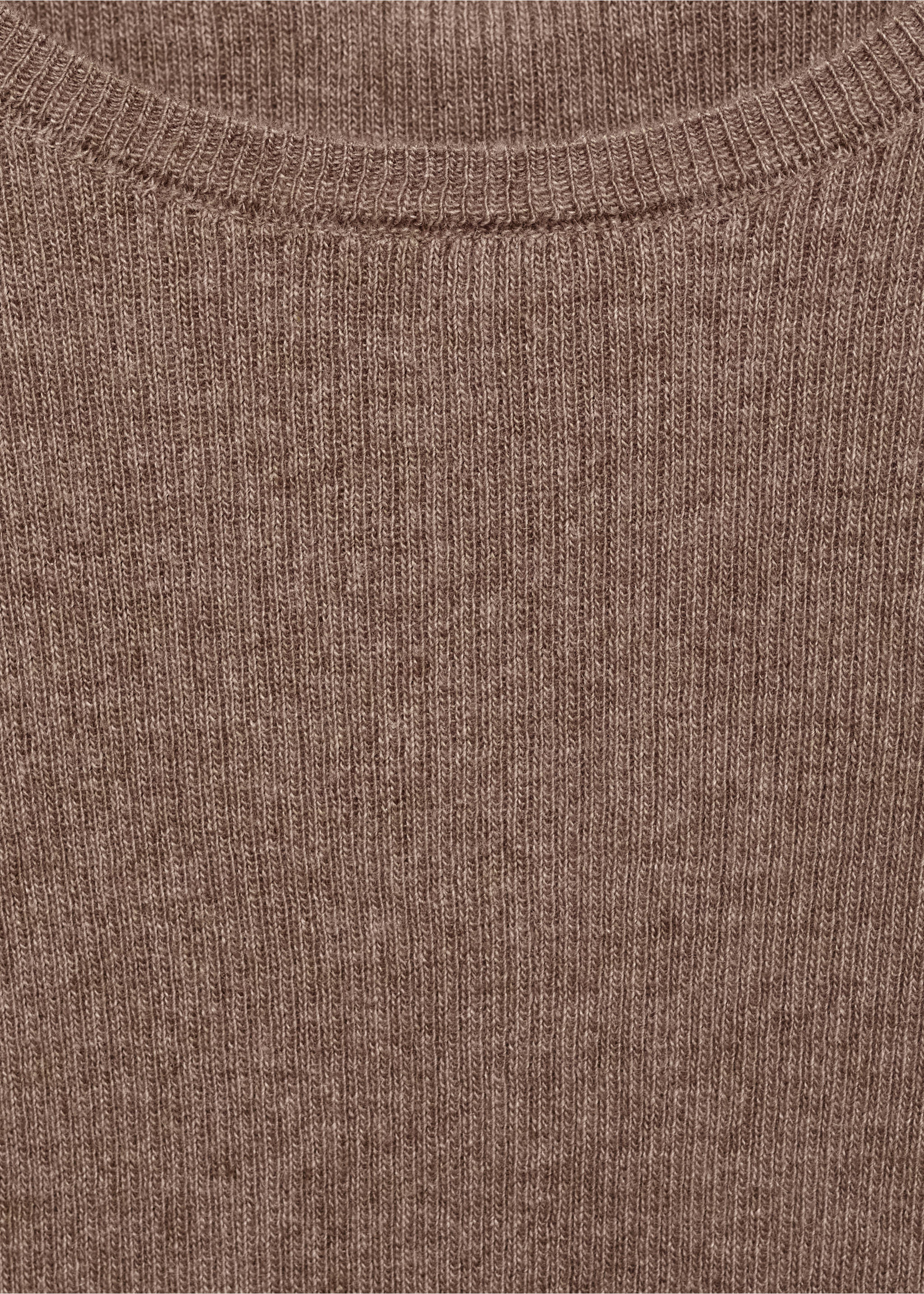 Ribbed  knit t-shirt - Details of the article 8, Brown. Ref: 17093279-00.