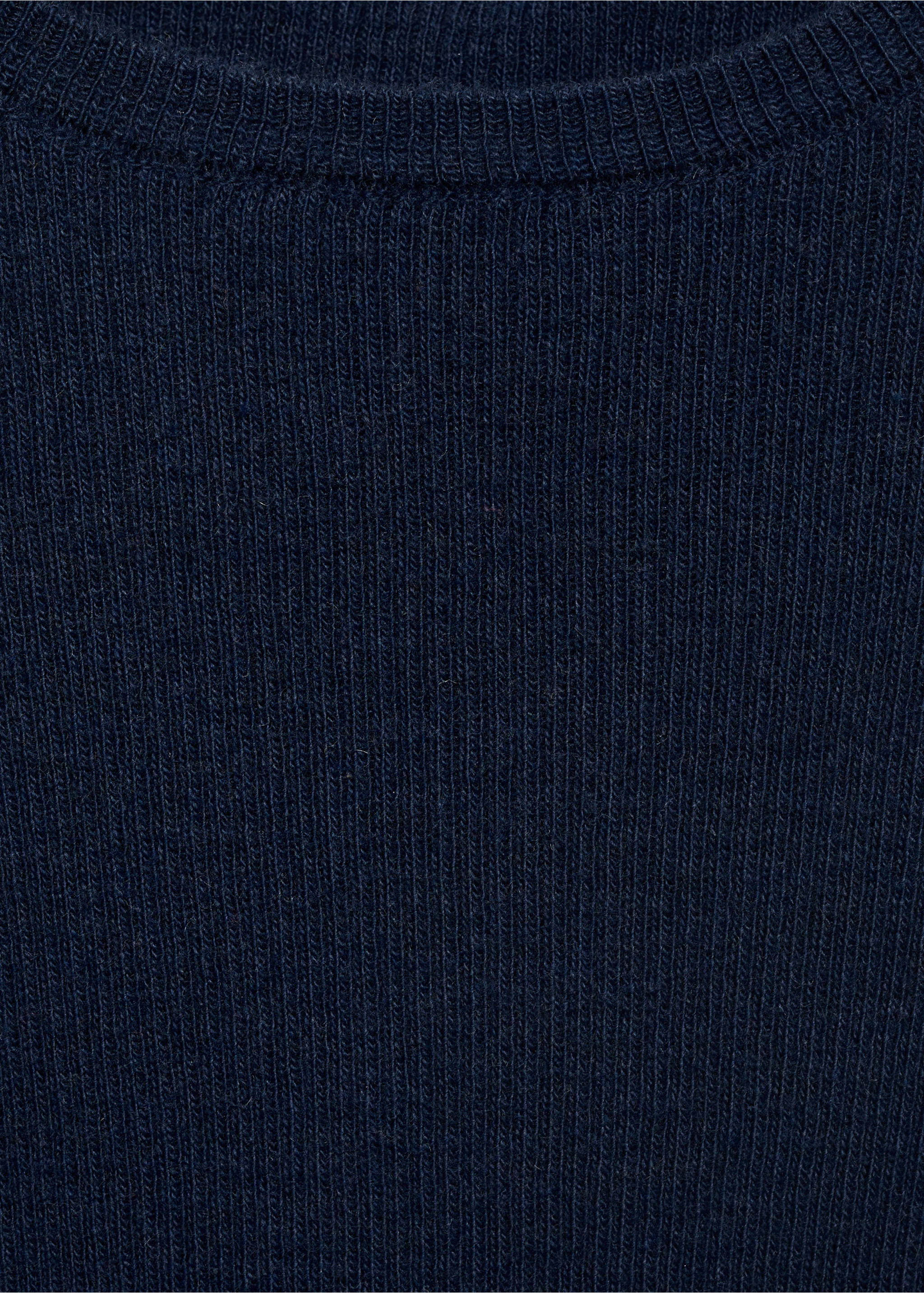 Ribbed  knit t-shirt - Details of the article 8, Navy. Ref: 17093279-00.