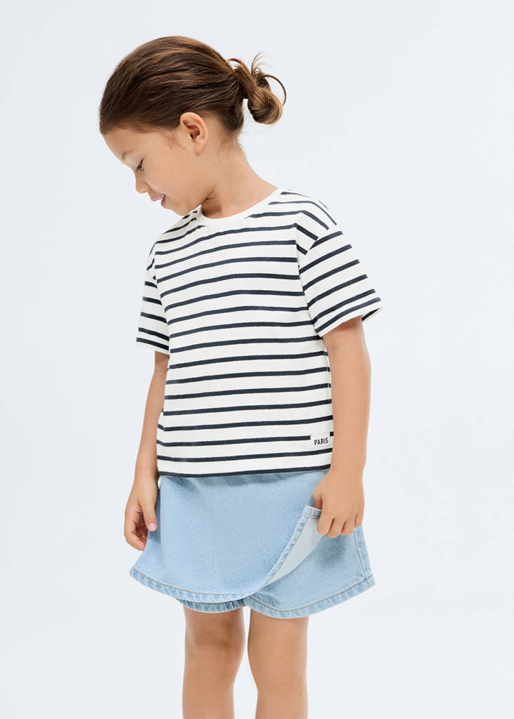 Wrapped denim skort — Light Blue