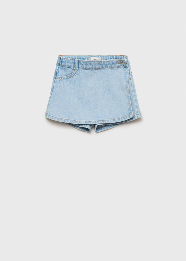 Wrapped denim skort — Light Blue