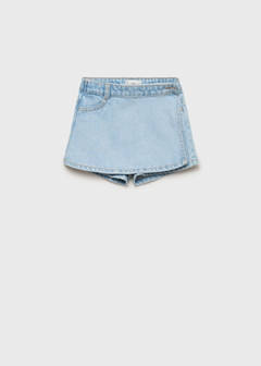 Wrapped denim skort — Light Blue 3
