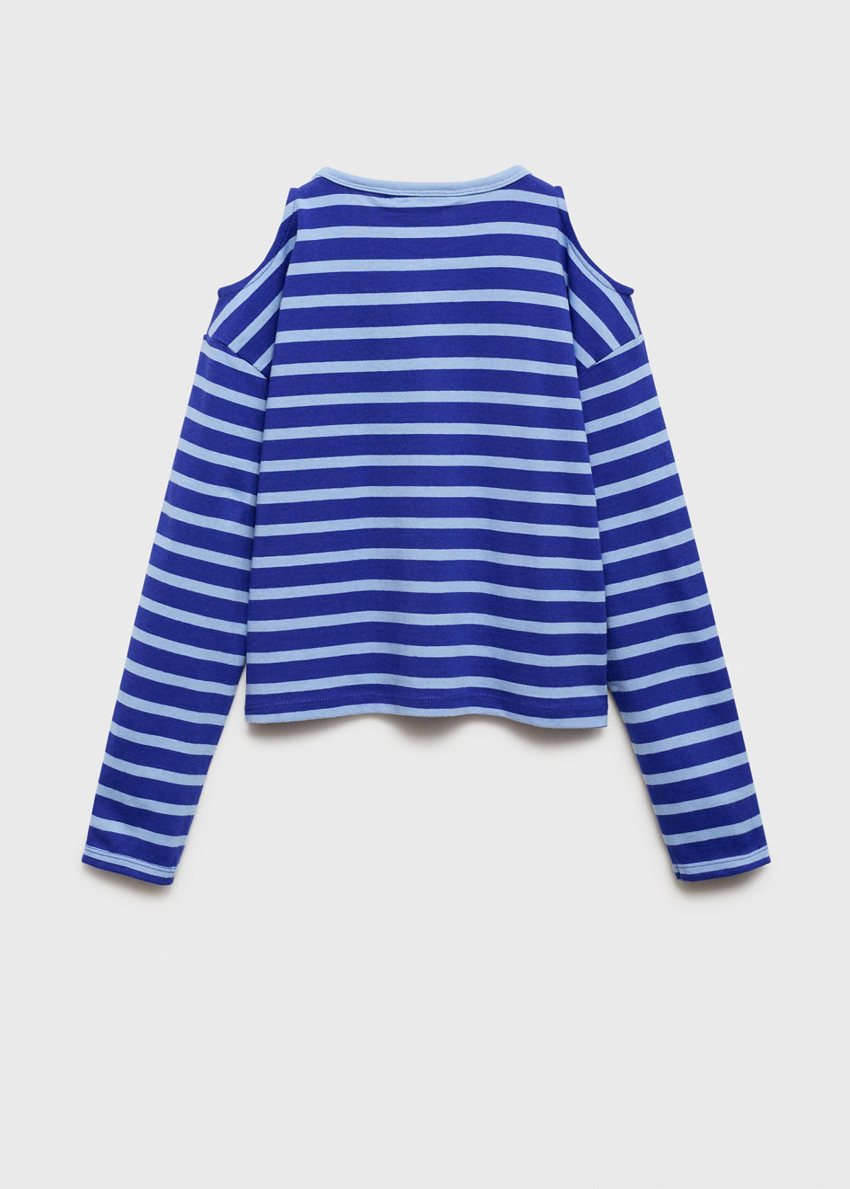 Striped t-shirt with cut-out — Vibrant blue
