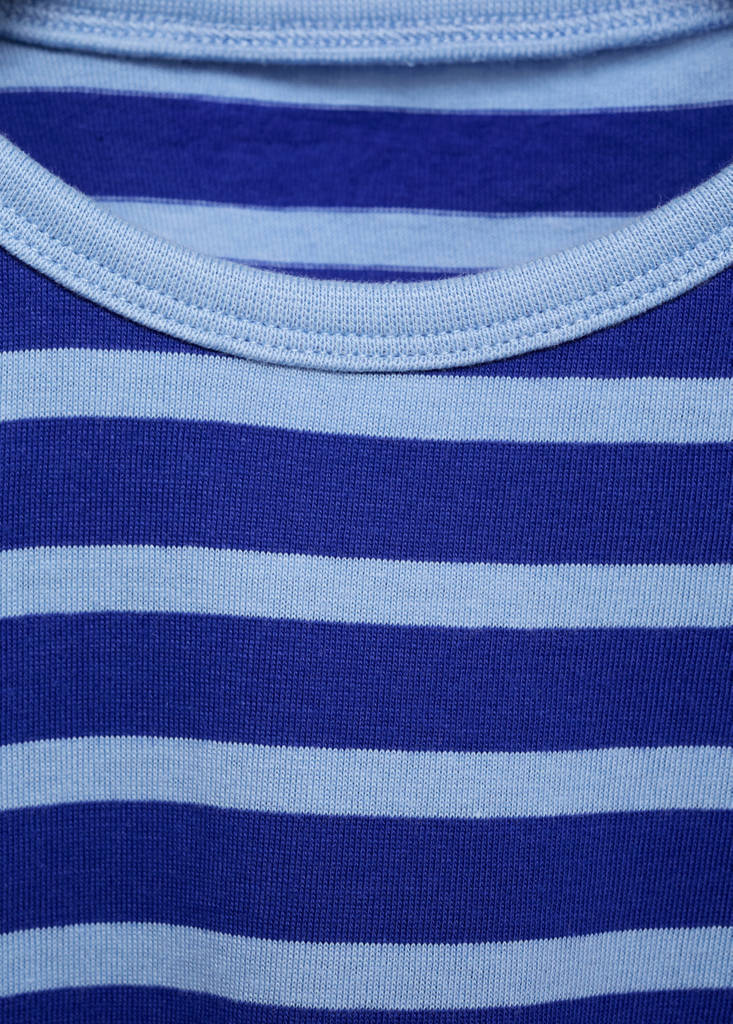Striped t-shirt with cut-out — Vibrant blue