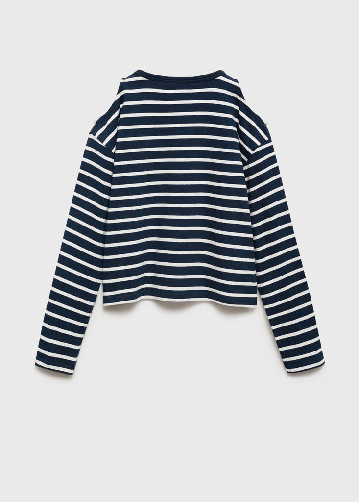 Striped t-shirt with cut-out — Navy