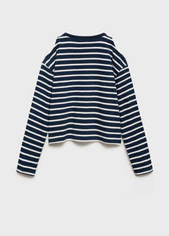 Striped t-shirt with cut-out — Navy 5