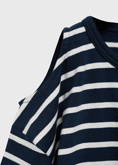Striped t-shirt with cut-out — Navy 6