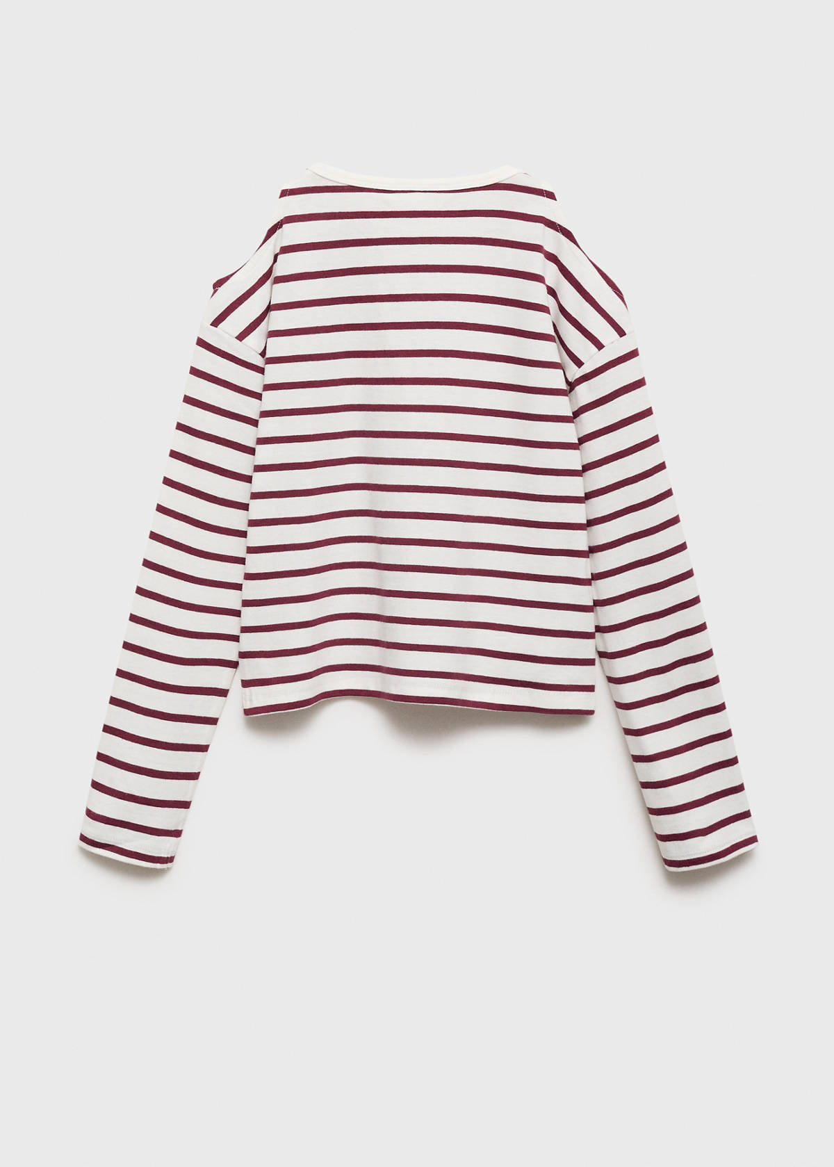 Striped t-shirt with cut-out — Maroon