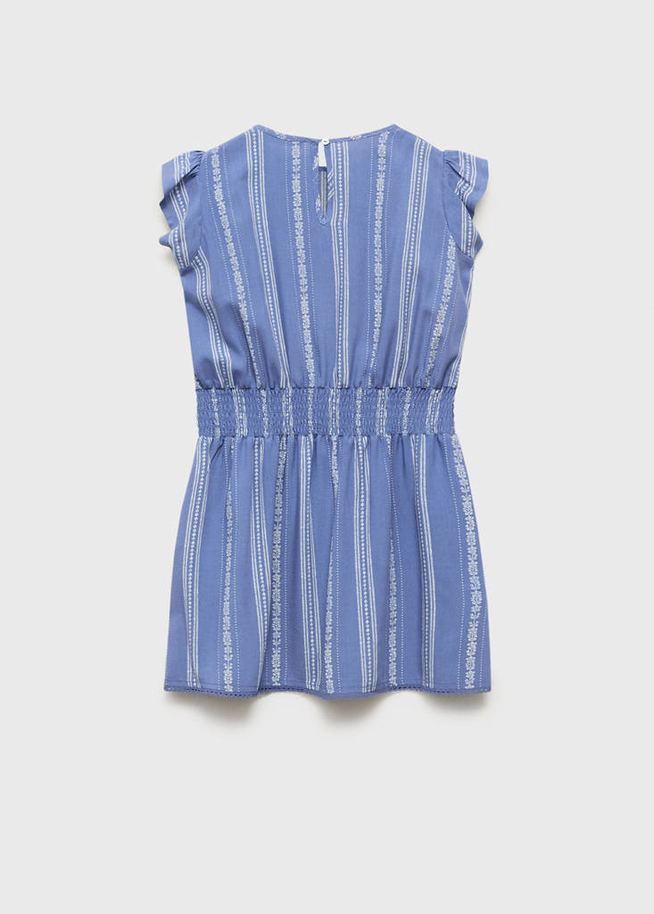 Floral embroidery dress — Navy