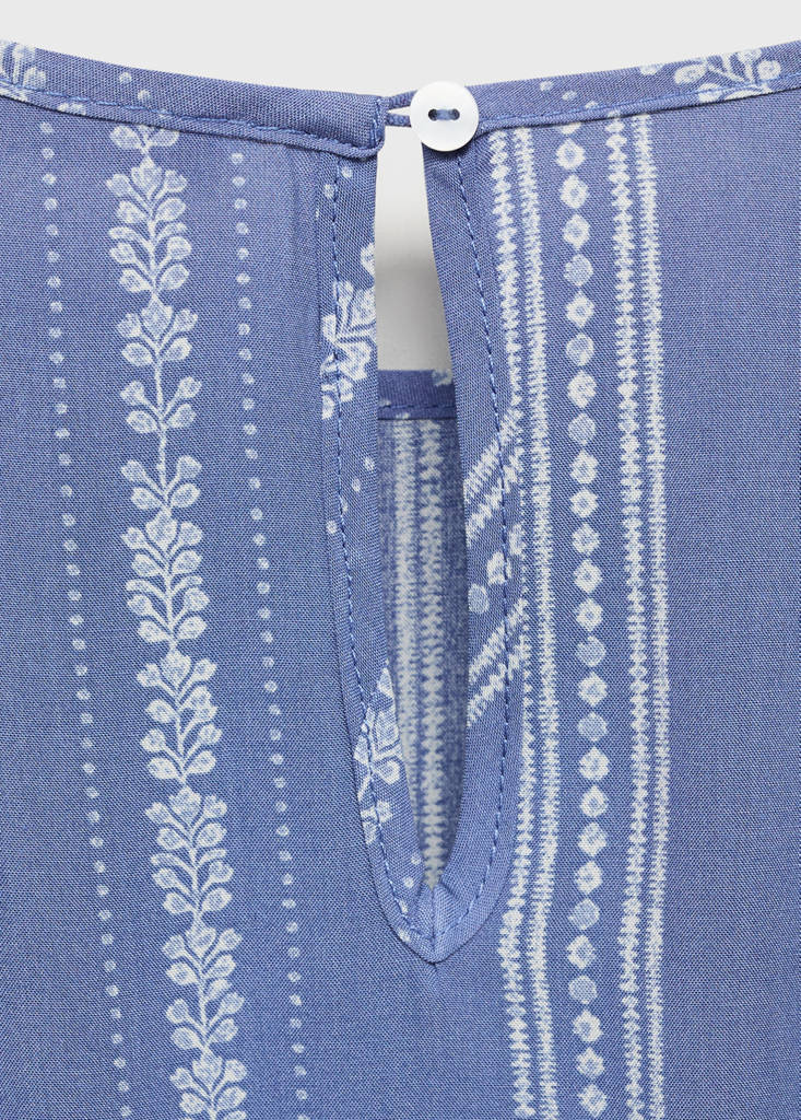 Floral embroidery dress — Navy