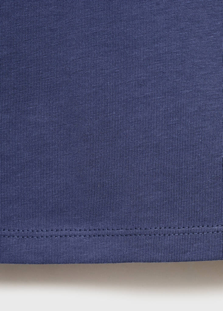 Printed cotton polo shirt — Navy