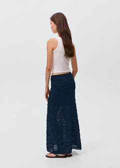 Textured long skirt — Navy 7