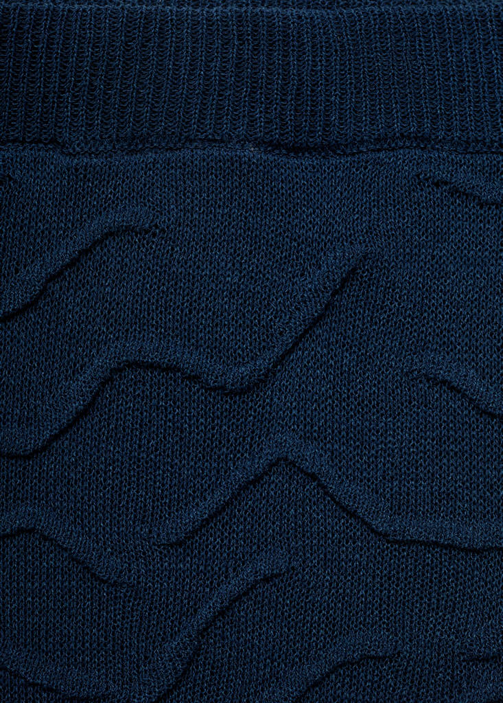 Textured long skirt — Navy