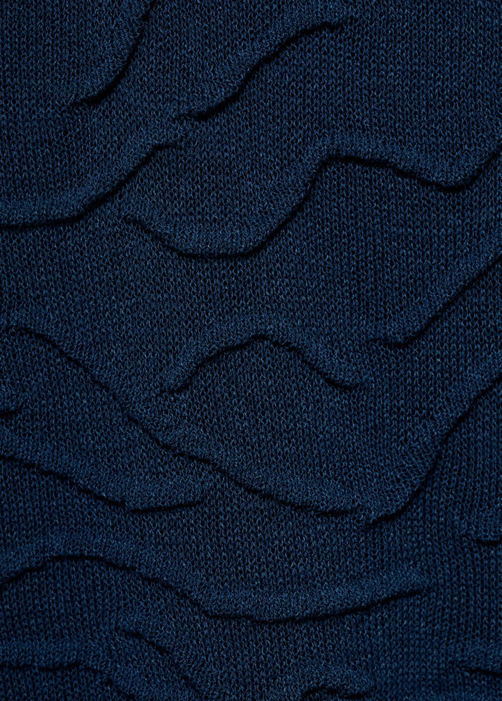Textured long skirt — Navy