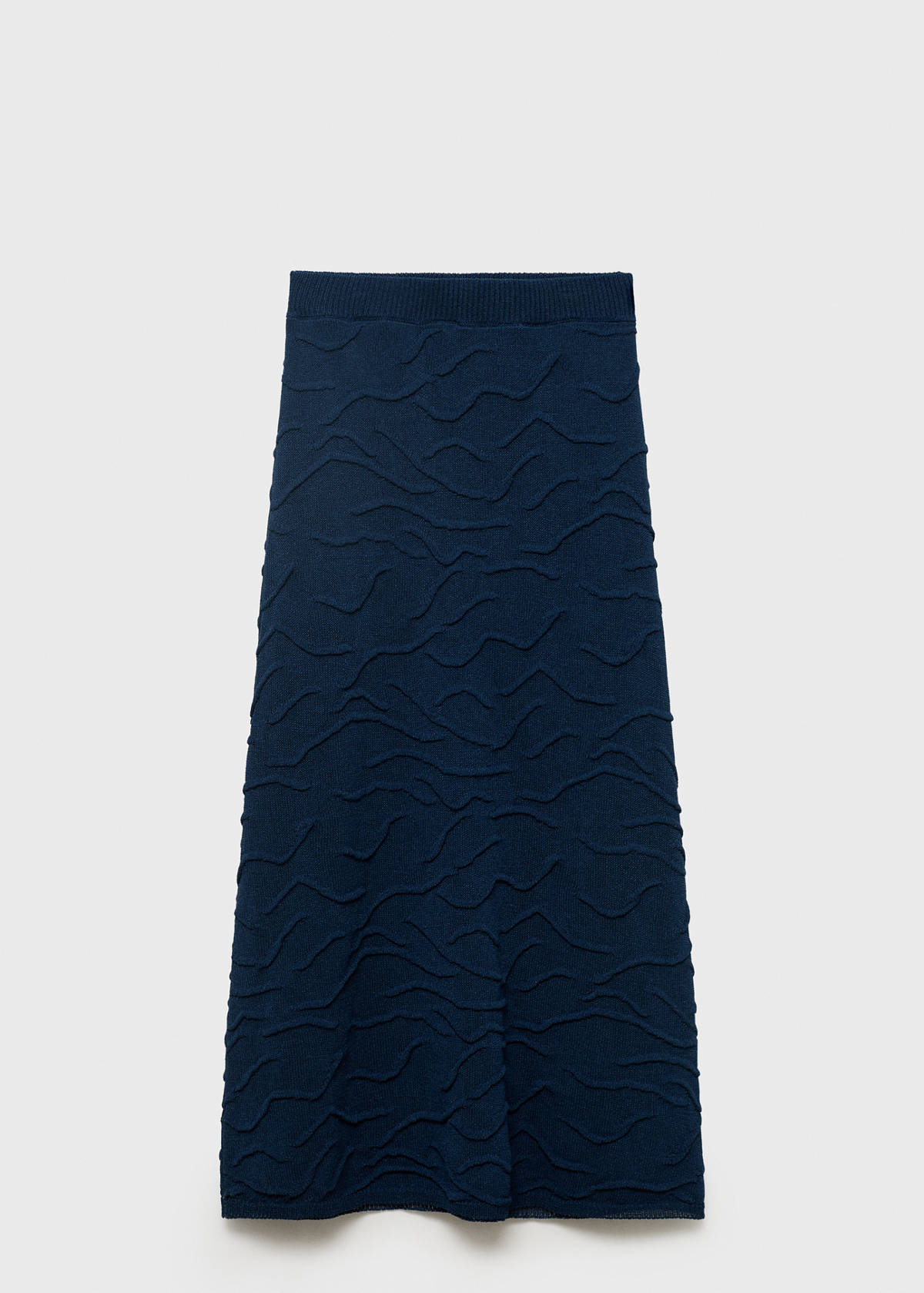 Textured long skirt — Navy