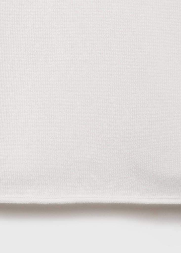 V-neck knit sweater — White