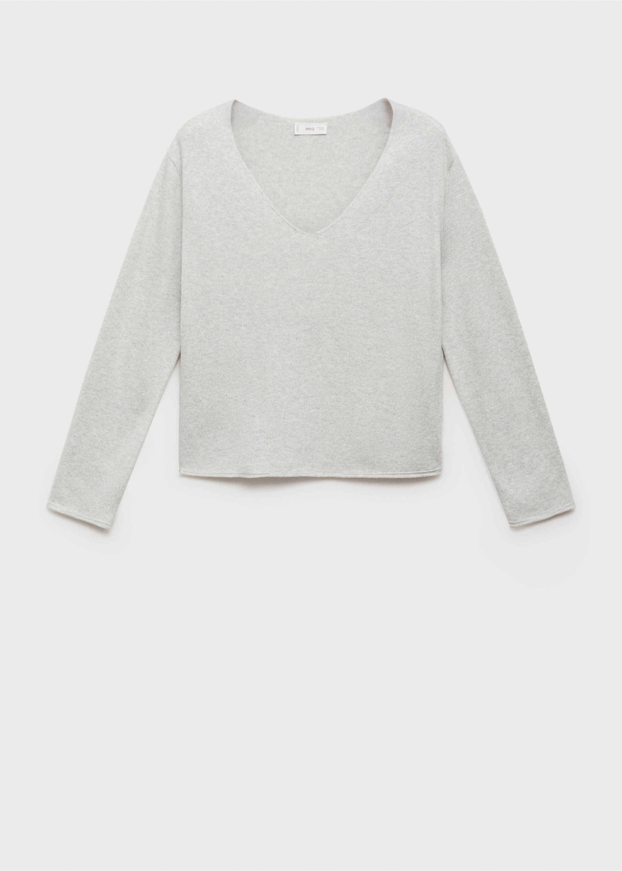 Пуловер из трикотажа - Изделие без модели, Меланжевый светло-серый. Ref: 17093287-00.