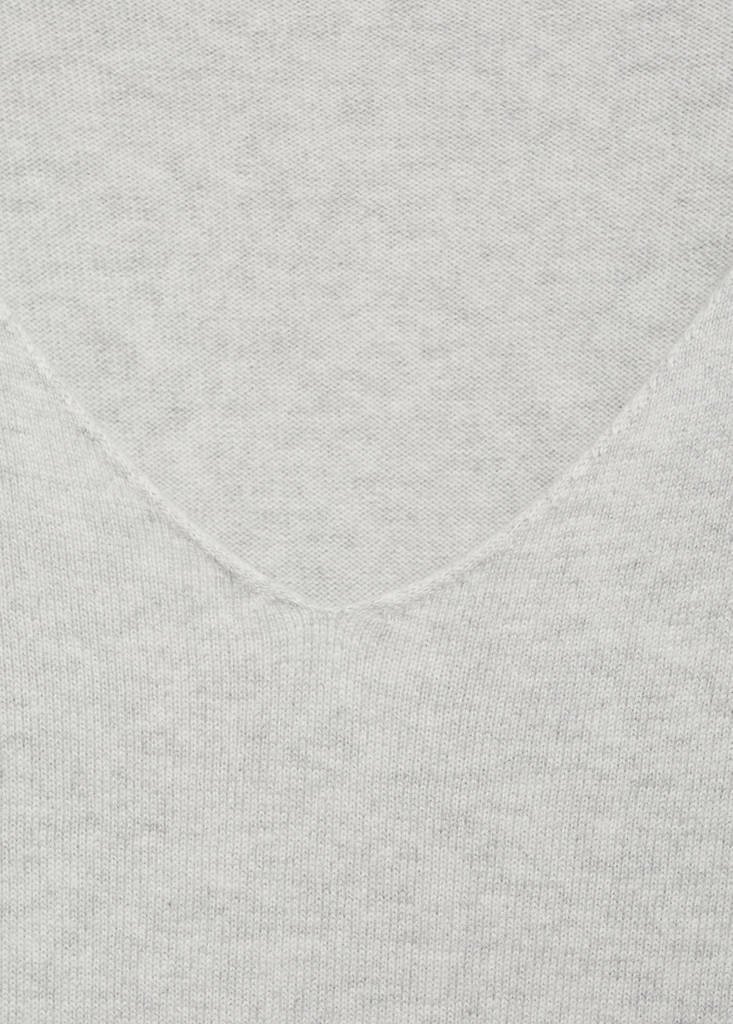 V-neck knit sweater — Light Heather Grey