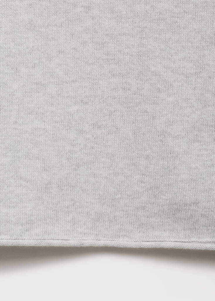 V-neck knit sweater — Light Heather Grey